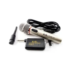 MICROFONO WIRELESS E CON CAVO FILO 2 IN 1 PER KARAOKE CANTARE 309