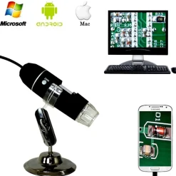 MICROSCOPIO USB DIGITALE 40X 1000X PC NOTEBOOK FOTO VIDEO 8 LED 2.0 MPX STAFFA