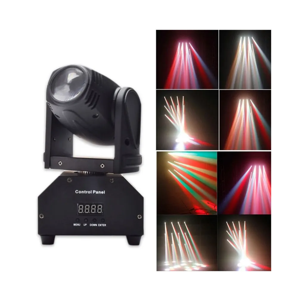 Mini 10 Watt LED Moving Head Light fascio bianco luce testa mobile DJ Party