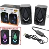 MINI ALTOPARLANTE CASSE USB 2.0 SPEAKER CON LUCE LED RGB PC MULTIMEDIALE A4000