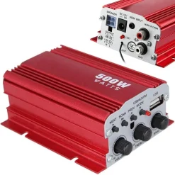 MINI AMPLIFICATORE STEREO A 2 CANALI PER AUTO MOTO DA 500W USB MP3 KINTER MA-150