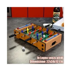 MINI CALCETTO DA TAVOLO STRUTTURA IN LEGNO E SAGOME IN PLASTICA PALLINA INCLUSA