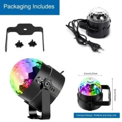 MINI DJ LASER PROIETTORE A SFERA RGB LED EFFETTO DISCO LUCI PER DISCO BAR