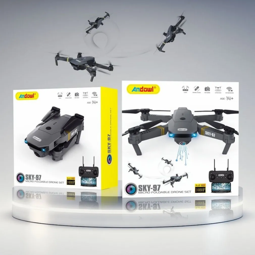 MINI DRONE PIEGHEVOLE CON TELECOMANDO FOTOCAMERA VIDEO 1080P 720P FULL HD SKY-97