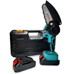 MINI ELETTROSEGA A DOPPIA BATTERIA MOTOSEGA ELETTRICA TAGLIARAMI 6'' VALIGIA LLD