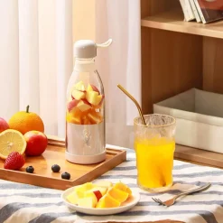 MINI FRULLATORE PORTATILE RICARICABILE USB BOTTIGLIA 380 ML PER VIAGGI, UFFICIO