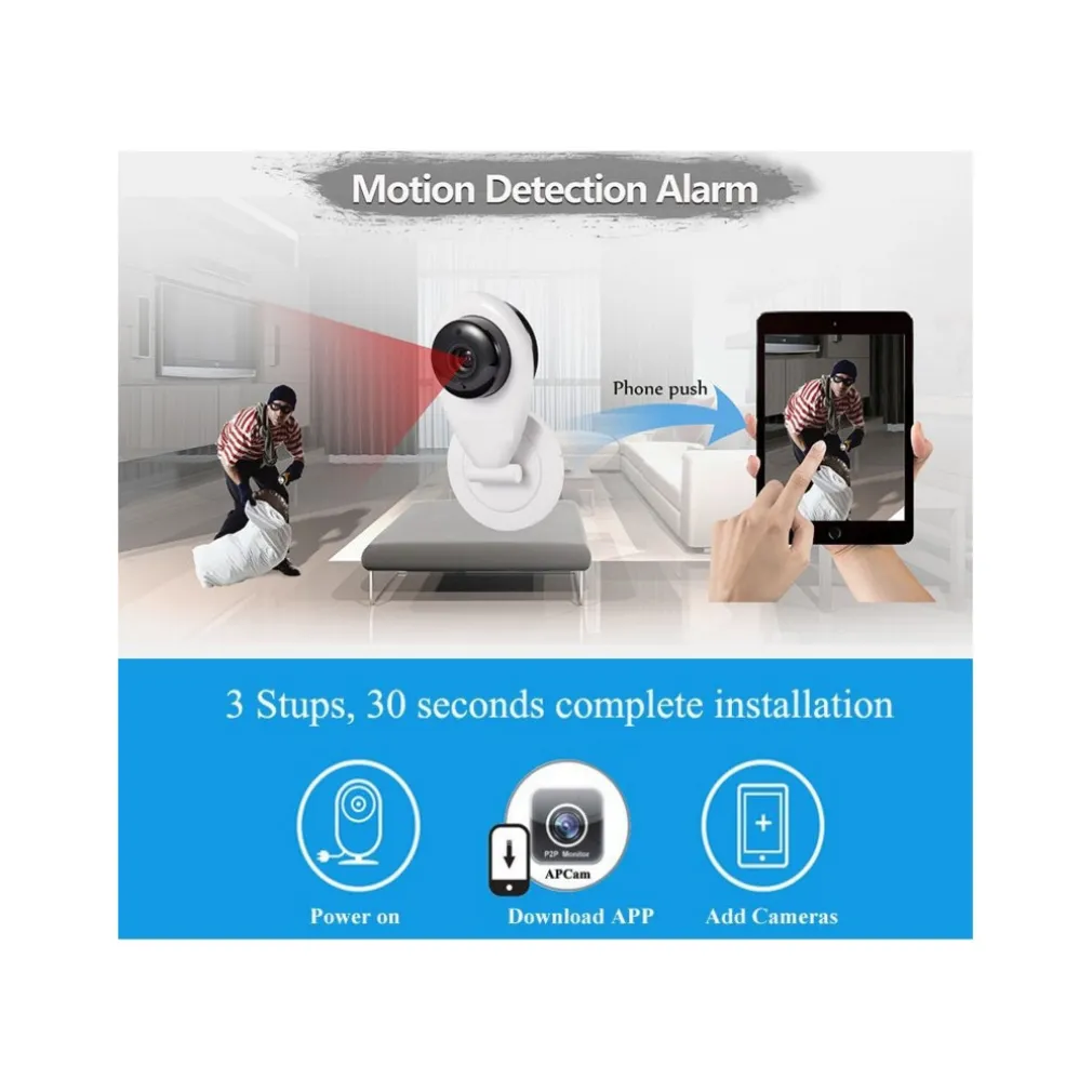 MINI IP WIFI SD DVR WIRELESS CAMERA WIFI HD IR SMARTPHONE AUDIO CAM BABY MONITOR