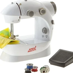 MINI MACCHINA DA CUCIRE CUCITRICE PORTATILE 4 IN 1 DA VIAGGIO CON PEDALE AGO