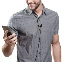 MINI MICROFONO CLIP A CONDENSATORE OMNIDIREZIONALE 3.5MM ADATTATORE SMARTPHONE