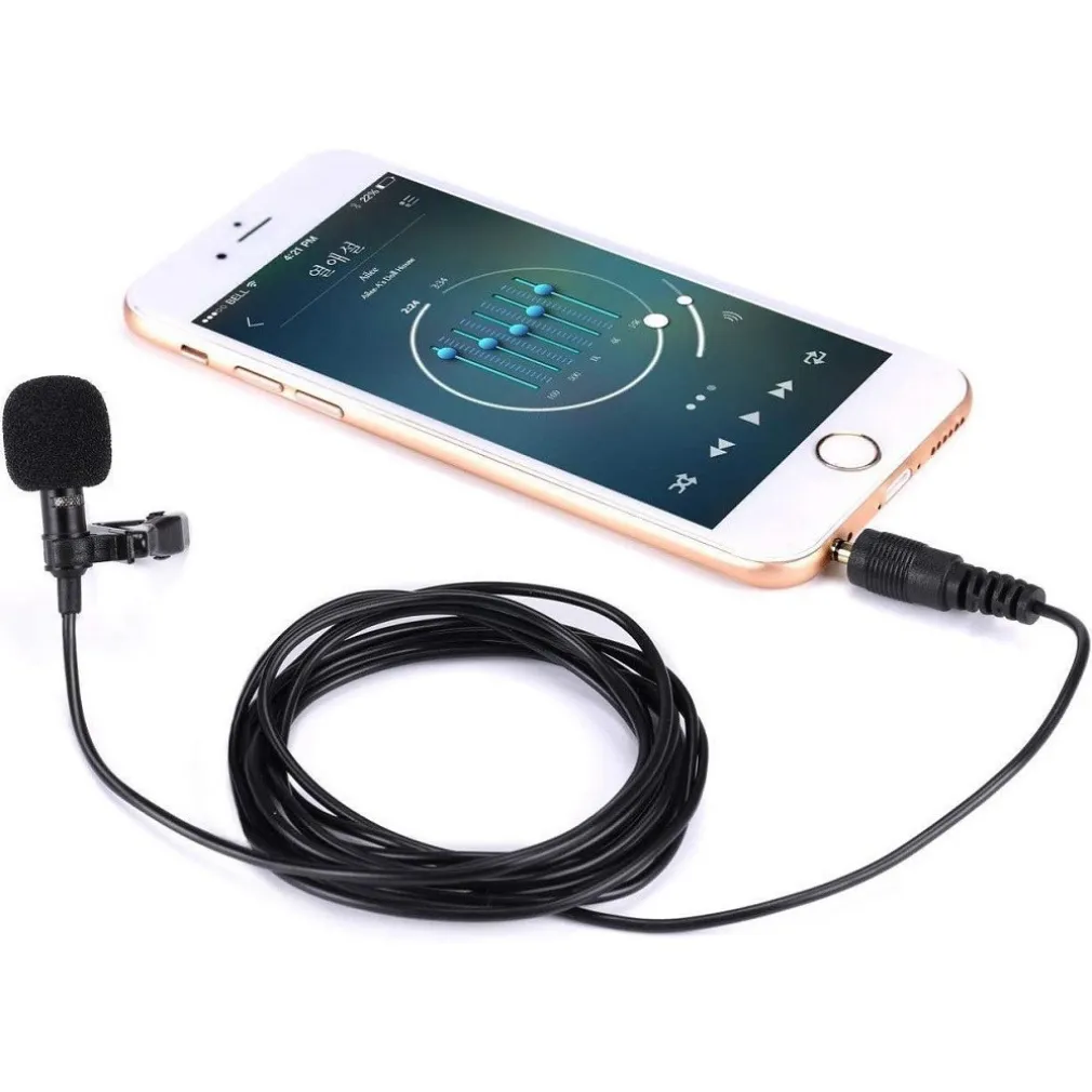 MINI MICROFONO CLIP A CONDENSATORE OMNIDIREZIONALE 3.5MM ADATTATORE SMARTPHONE