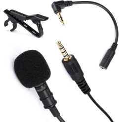 MINI MICROFONO CLIP A CONDENSATORE OMNIDIREZIONALE 3.5MM ADATTATORE SMARTPHONE