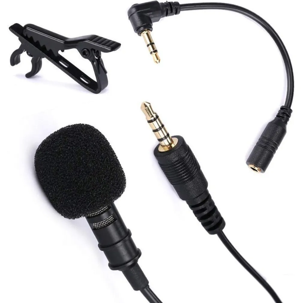 MINI MICROFONO CLIP A CONDENSATORE OMNIDIREZIONALE 3.5MM ADATTATORE SMARTPHONE