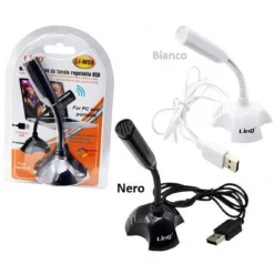 MINI MICROFONO CON BASE USB SKYPE PC NOTEBOOK LAPTOP KARAOKE REGOLABILE LI-M55