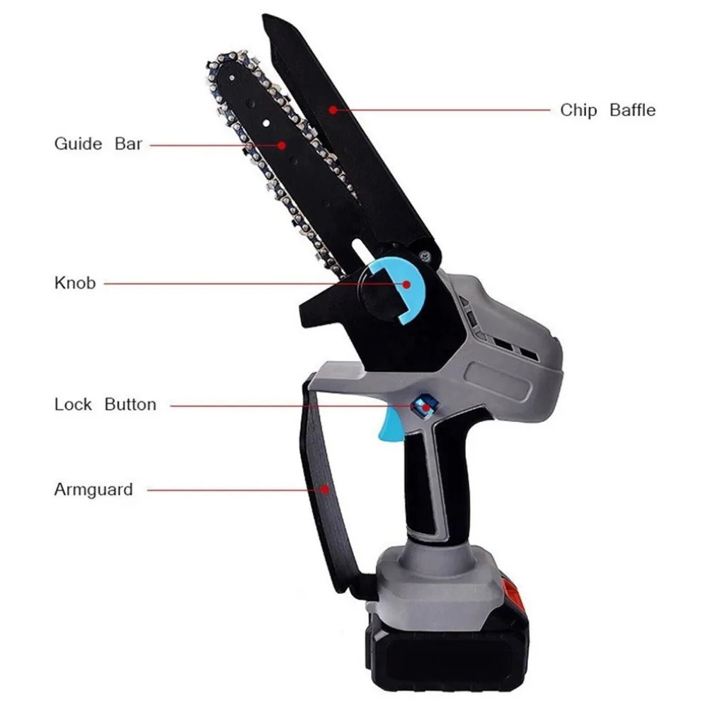 MINI MOTOSEGA A DOPPIA BATTERIA 20V 5AH TAGLIARAMI ELETTRICA ELETTROSEGA 6"