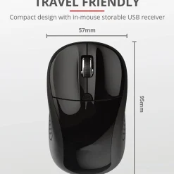 MINI MOUSE SENZA FILO OTTICO WIRELESS 2.AGHZ QM61 DONGLE USB PC COMPUTER LAPTOP