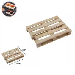 MINI PALLET DI LEGNO BANCALE VASSOIO PIATTO SOTTOBICCHIERE BUFFET 20X15CM 74033A