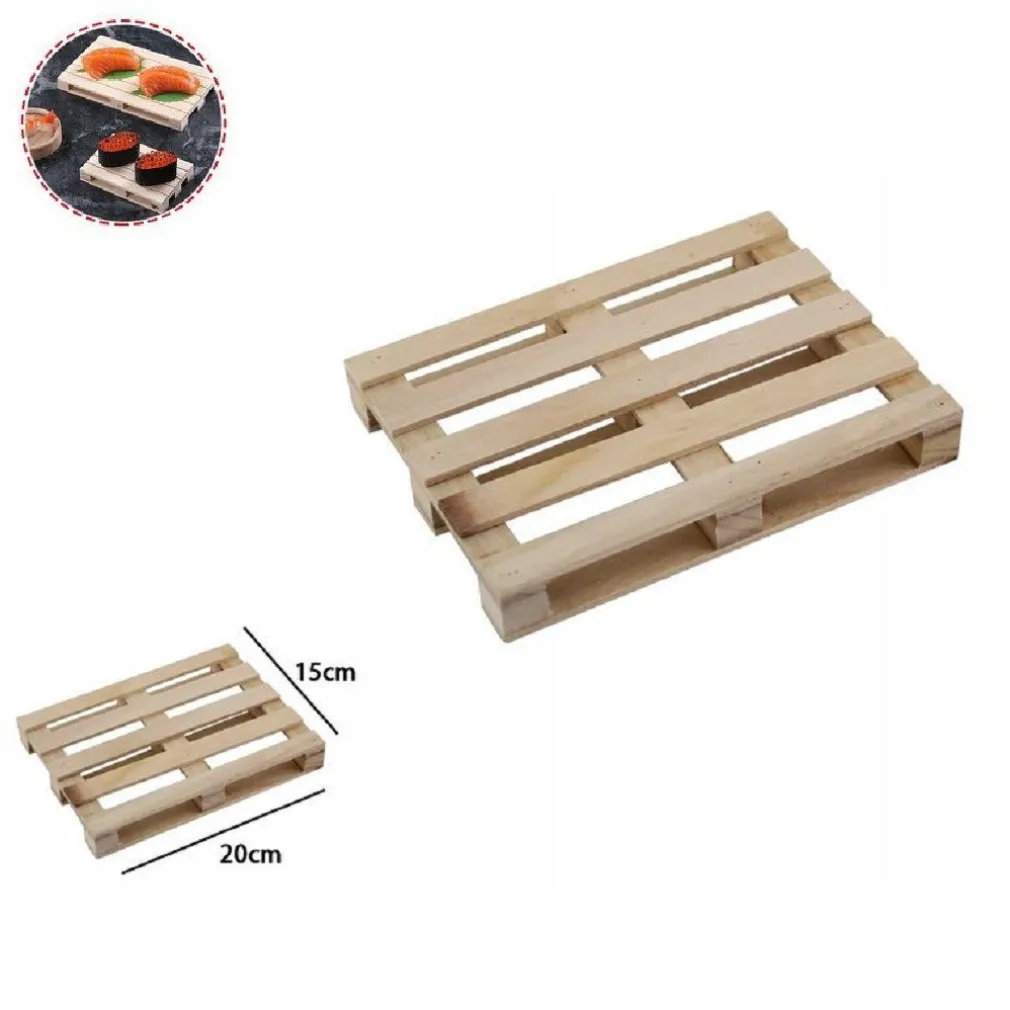 MINI PALLET DI LEGNO BANCALE VASSOIO PIATTO SOTTOBICCHIERE BUFFET 20X15CM 74033A