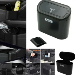 MINI PATTUMIERA CESTINO PORTAOGGETTI RIFIUTI PER AUTO CON CLIP SUPPORTO Q-L088