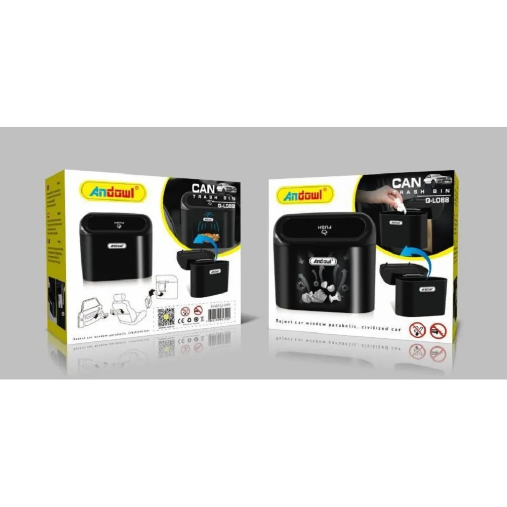 MINI PATTUMIERA CESTINO PORTAOGGETTI RIFIUTI PER AUTO CON CLIP SUPPORTO Q-L088