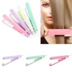MINI PIASTRA PER CAPELLI PORTATILE PROFESSIONALE CON CONTENITORE PLASTICA PER DONNE RAGAZZE