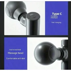 MINI PISTOLA MASSAGGIO SCHIENA SPALLA PANCIA COSCIA VISO RICARICA USB 4 VELOCITÀ