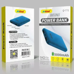 MINI POWER BANK 5000MAH Q-T71 CARICATORE RICARICA RAPIDA PORTATILE 2 PORTE USB