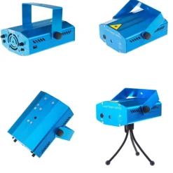 MINI PROIETTORE LUCE LUCI PER NATALE NATALIZIO MINI DJ VERDE ROSSO ILLUMINAZIONE