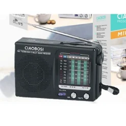MINI RADIO FM PORTATILE 9 BANDE AM FM MW SW1-7 CON RICEVITORE AUDIO TV TX-8185