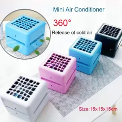 MINI RAFFRESCATORE EVAPORATIVO VENTILATORE USB PORTATILE RICARICABILE 360° 3 IN1