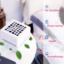 MINI RAFFRESCATORE EVAPORATIVO VENTILATORE USB PORTATILE RICARICABILE 360° 3 IN1