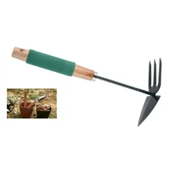 MINI RASTRELLO PUNTA CON TRIDENTE 30CM IN METALLO IMPUGNATURA LEGNO SPUGNA 90054