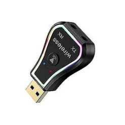 MINI RICEVITORE AUDIO USB WIRELESS BLUETOOTH 5.0 AUX STEREO RGB LED LIGHT Q-TR31