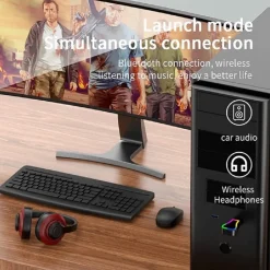 MINI RICEVITORE AUDIO USB WIRELESS BLUETOOTH 5.0 AUX STEREO RGB LED LIGHT Q-TR31