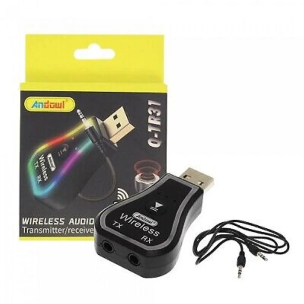 MINI RICEVITORE AUDIO USB WIRELESS BLUETOOTH 5.0 AUX STEREO RGB LED LIGHT Q-TR31