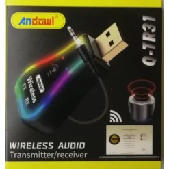 MINI RICEVITORE AUDIO USB WIRELESS BLUETOOTH 5.0 AUX STEREO RGB LED LIGHT Q-TR31
