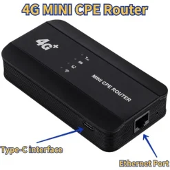 MINI ROUTER CPE ETHERNET 4G LTE WIFI 6 300MBPS RJ45 SLOT SCHEDA SIM TIPO C PORTATILE