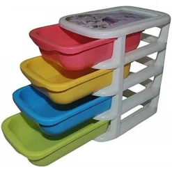 MINI SCATOLA DI IMMAGAZZINAGGIO DESKTOP CASSETTO A 4 STRATI PLASTICA MULTICOLORE