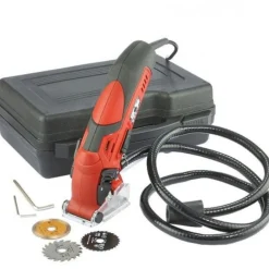 MINI SEGA CIRCOLARE CON 3 LAME E TUBO ASPIRAZIONE 400W 3400 RPM TAGLIO 12MM