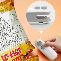 MINI SIGILLANTE 2 IN 1 USB RICARICABILE PORTATILE PER SIGILLARE SACCHETTI ALIMENTI