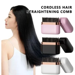 MINI SPAZZOLA PETTINE LISCIANTE CAPELLI PORTATILE USB SENZA FILI CON CONTROLLO TEMPERATURA
