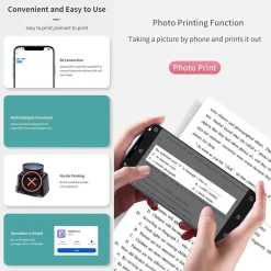 MINI STAMPANTE PORTATILE FOTOGRAFICA TASCABILE CON BATTERIA DA 1000 MAH 203 DPI