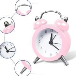 MINI SVEGLIA ANALOGICO DA TAVOLO piccola OROLOGIO ALLARME SONORO