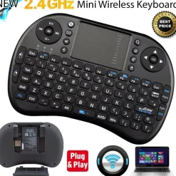 MINI TASTIERA WIRELESS 2,4GHz QWERTY TOUCHPAD PER ANDROID TV XBOX PC 92 TASTI