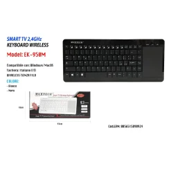 MINI TASTIERA WIRELESS TOUCHPAD KEYBOARD SMART TV COMPUTER PC 2.4GHZ MAXTECH EK-950M