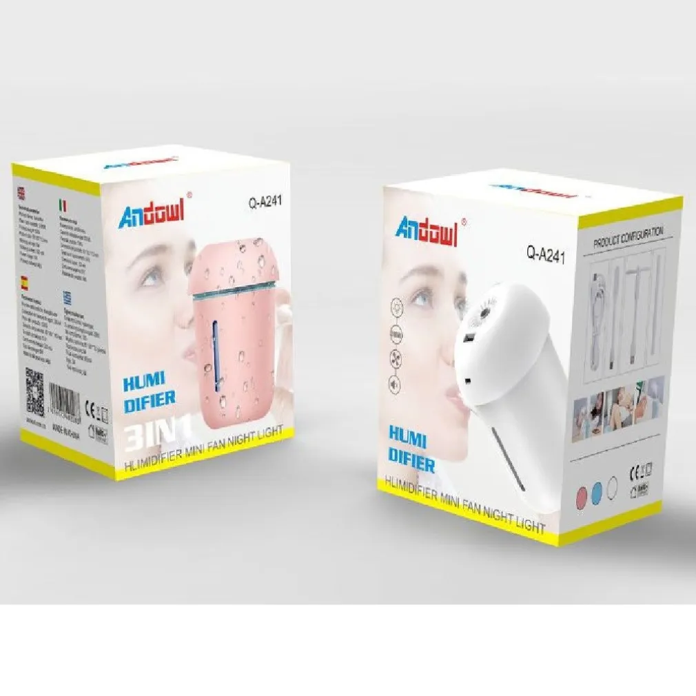 MINI UMIDIFICATORE 3 IN 1 PORTATILE CON LUCE A FORMA DI FUNGO CAMERA AUTO Q-A241