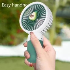 MINI VENTILATORE A MANO BATTERIA RICARICABILE USB PORTATILE TASCABILE VIAGGIO CON BASE