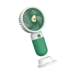 MINI VENTILATORE A MANO BATTERIA RICARICABILE USB PORTATILE TASCABILE VIAGGIO CON BASE