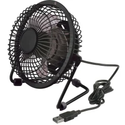 MINI VENTILATORE A PALE FAN USB IN METALLO CON INTERRUTTORE PER PC NOTEBOOK NERO