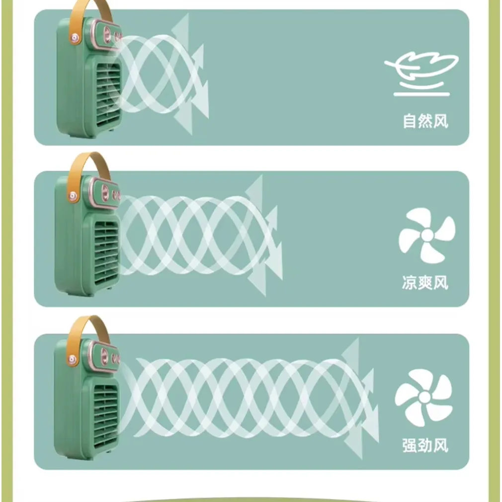 MINI VENTILATORE A SPRUZZO VINTAGE RETRO DA TAVOLO ELETTRICO PORTATILE USB BATTERIA