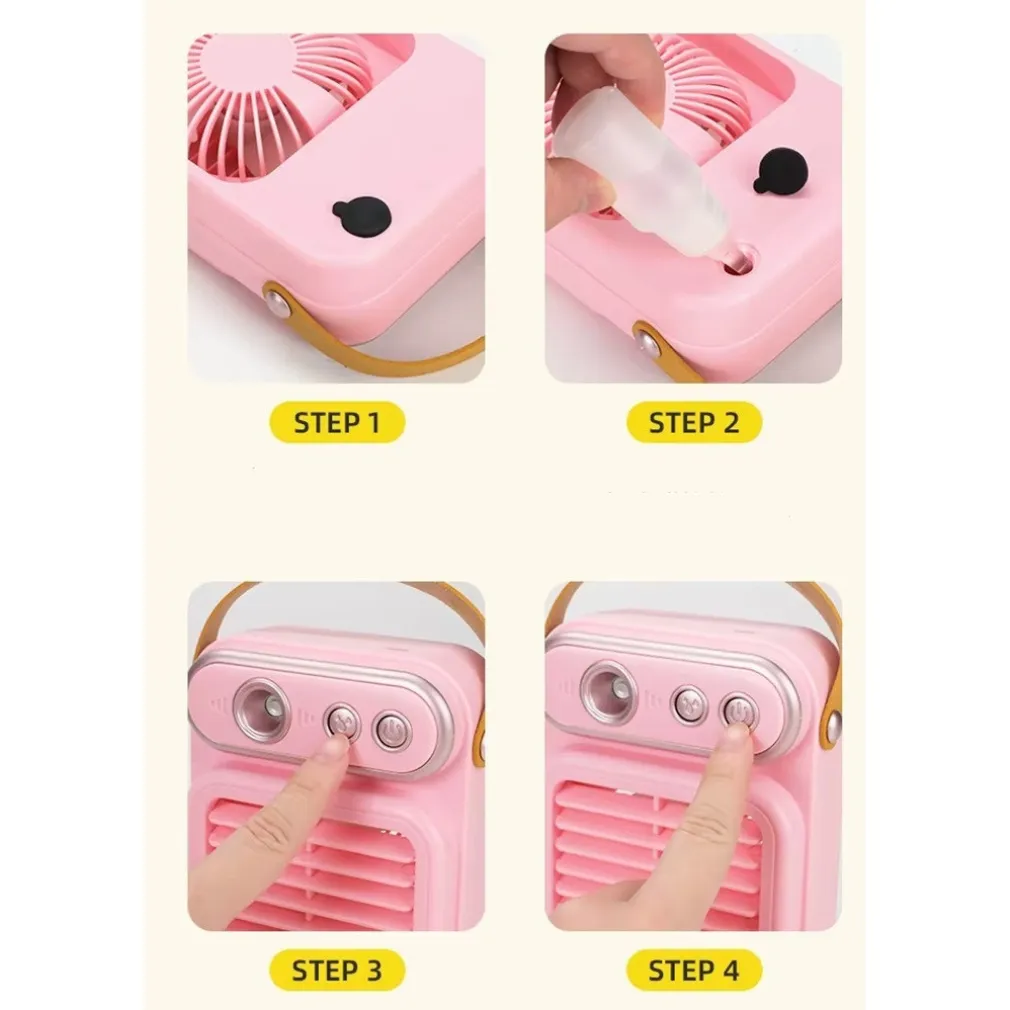 MINI VENTILATORE A SPRUZZO VINTAGE RETRO DA TAVOLO ELETTRICO PORTATILE USB BATTERIA